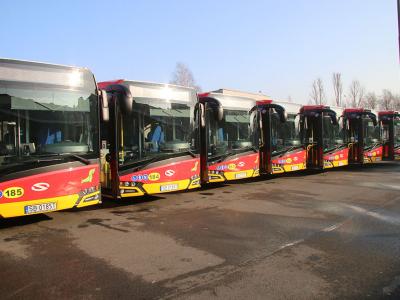 Zdjęcie przedstawiające autobusy Miejskiego Zakładu Komunikacji w Bielsku-Białej