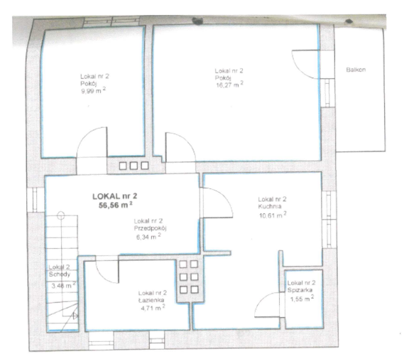 Rzut I piętra budynku przy ul. Botaniczna 5