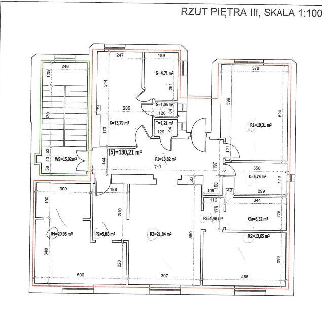 Rzut lokalu przy ul. Andrzeja Frycza Modrzewskiego 2/5