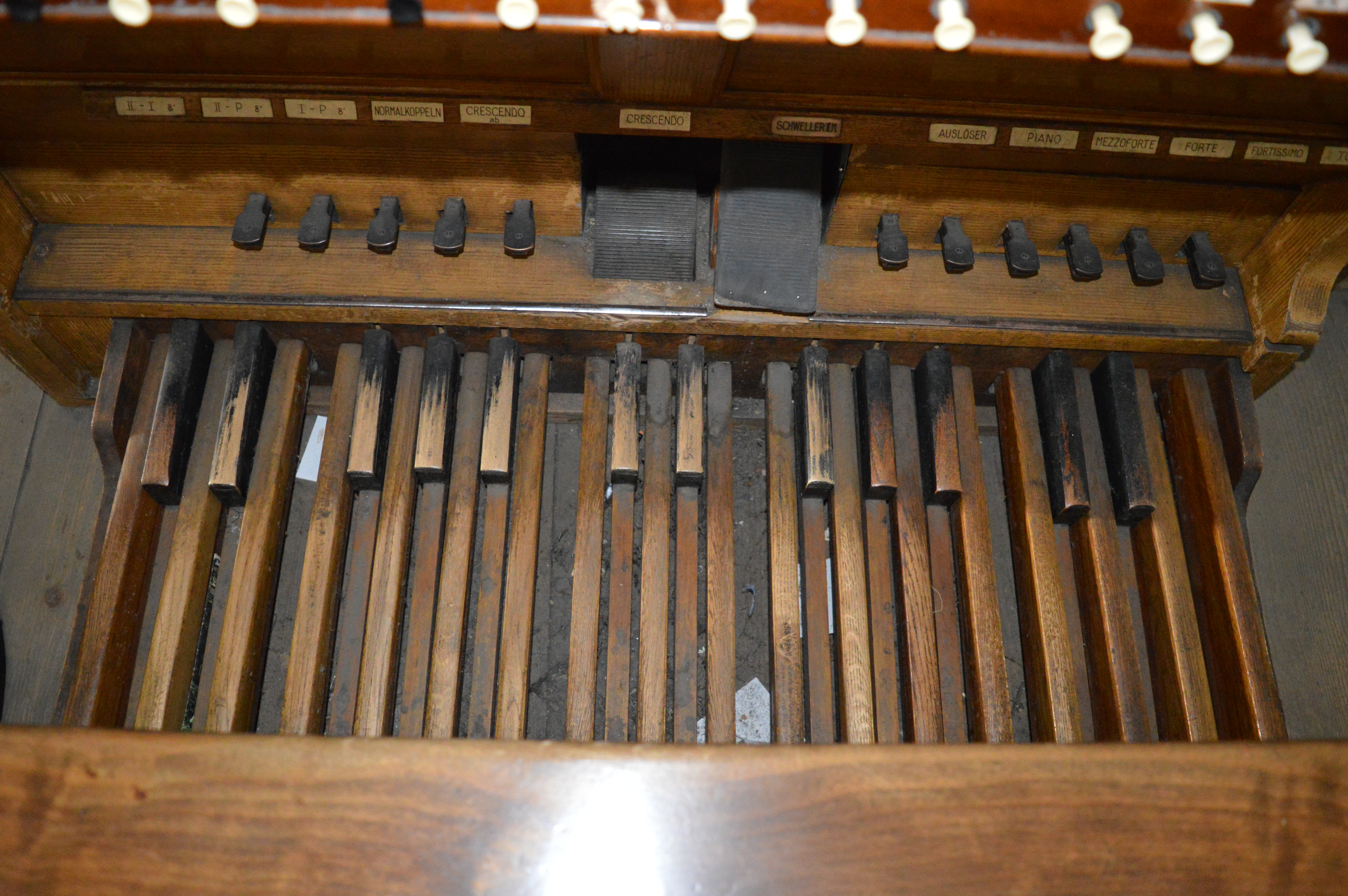 Klawiatura pedału - rzut z góry.