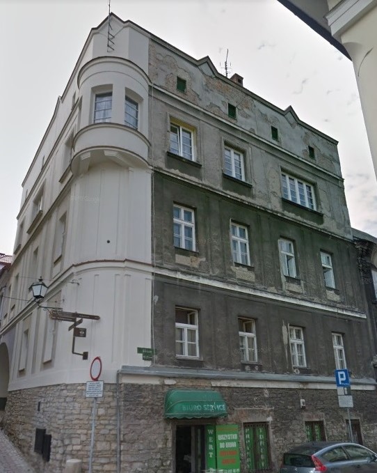 ul. Pankiewicza 2 widok od strony ul. Orkana i ul. Słowackiego przed remontem.