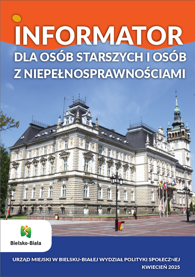 Okładka informatora dla seniorów i osób z niepełnosprawnościami