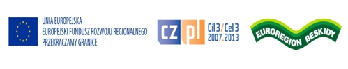 grafika przedstawiająca logo Europejskiego Funduszu Rozwoju Regionalnego, logo Programu Operacyjnego Współpracy TransgranicznejCzechy-Polska oraz logo Euroregiony Beskidy