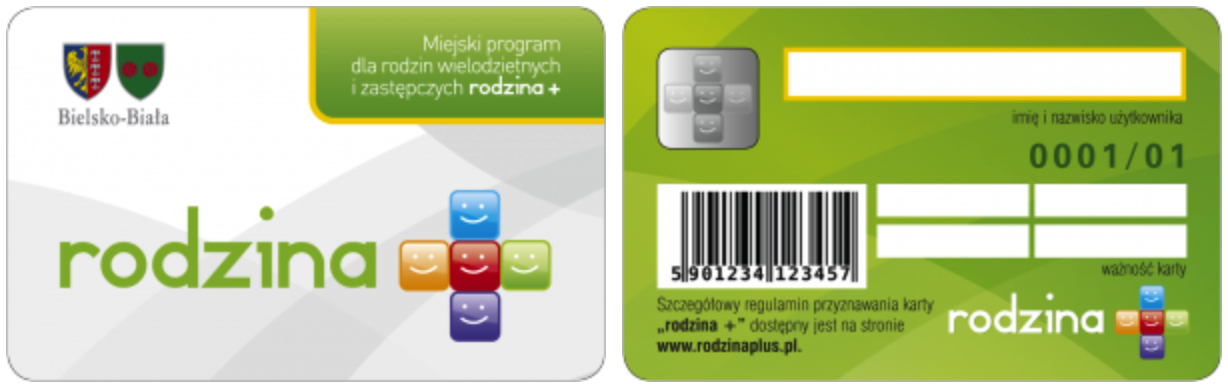 Grafika przedstawiająca dwie strony Karty "Rodzina+"