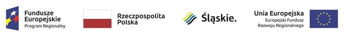 grafika przedstawiająca logo Funduszy Europejskich, flagę Polski, logo Województwa Śląskiego oraz logo Europejskiego Funduszu Rozwoju Regionalnego