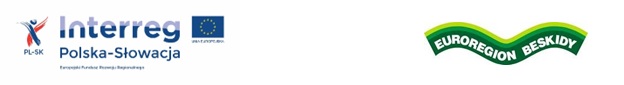 grafika przedstawiająca logo Programu Interreg Polska-Słowacja oraz logo Euroregionu Beskidy