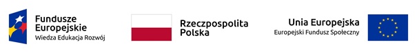 grafika przedstawiająca logo Funduszy Europejskich, flagę Polski oraz logo Europejskiego Funduszu Społecznego