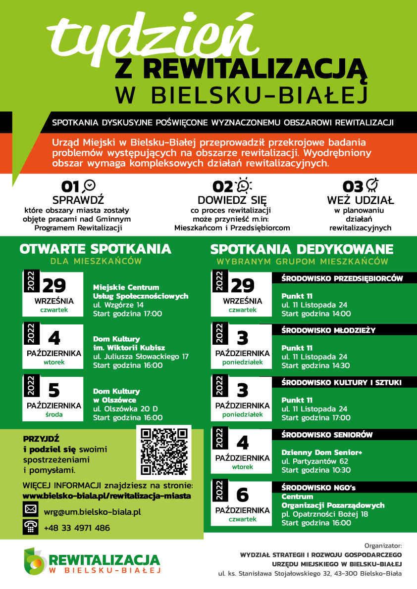 plakat Tygodnia z Rewitalizacją w Bielsku-Białej