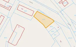 Mapa z zaznaczoną działką przy ul. Lipnickiej