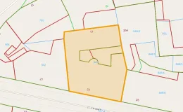 Mapa z zaznaczoną działką przy ul. 11 Listopada 23