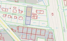 Mapa z zaznaczoną nieruchomością przy ul. Szlacheckiej