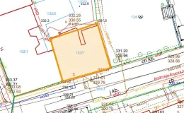 Mapa z zaznaczoną działką przy ul. Andrzeja Frycza Modrzewskiego 2