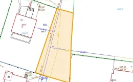 Mapa z zaznaczoną nieruchomością przy ul. Helmuta Kajzara