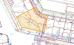 Mapa z zaznaczoną nieruchomością przy ul. gen. Stefana Grota-Roweckiego 12