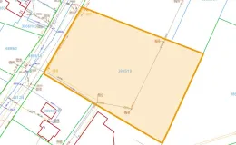 Mapa z zaznaczoną nieruchomością przy ul. Lucjana Rydla