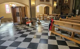 Kościół św. Małgorzaty przywracanie posadzki w oparciu o historyczny wzór.