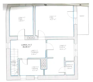 Rzut I piętra budynku przy ul. Botaniczna 5
