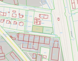 Mapa z zaznaczoną nieruchomością przy ul. Szlacheckiej
