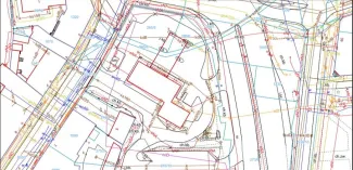 Mapa z nieruchomością przy ul. Partyzantów 44