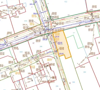 Mapa z zaznaczoną nieruchomością na rogu ul. Juliusza Słowackiego 2A / Władysława Orkana 17