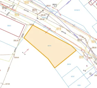 Mapa z zaznaczoną działką przy ul. Lipnickiej
