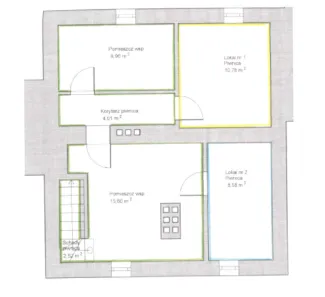 Rzut piwnicy budynku przy ul. Botaniczna 5