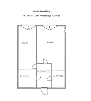 Rzut lokalu mieszkalnego przy ul. gen. Stefana Grota-Roweckiego 12/11