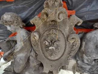 Willa przy ul. 3 Maja 13 detal elewacji czyszczenie i uzupełnianie.