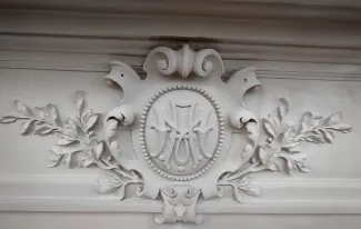 Willa przy ul. 3 Maja 13 detal sztukatorski elewacji wyprowadzenie rysunku.