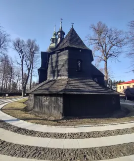 Kościół pw. św. Barbary widok od strony prezbiterium.