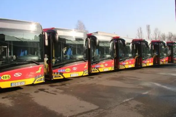 Zdjęcie przedstawiające autobusy Miejskiego Zakładu Komunikacji w Bielsku-Białej